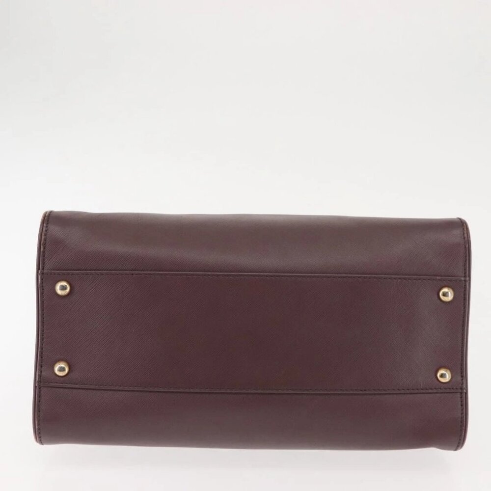 Salvatore Ferragamo Gancini Hand Bag Leather Purple Gold Auth 146846 - Picture 6 of 16